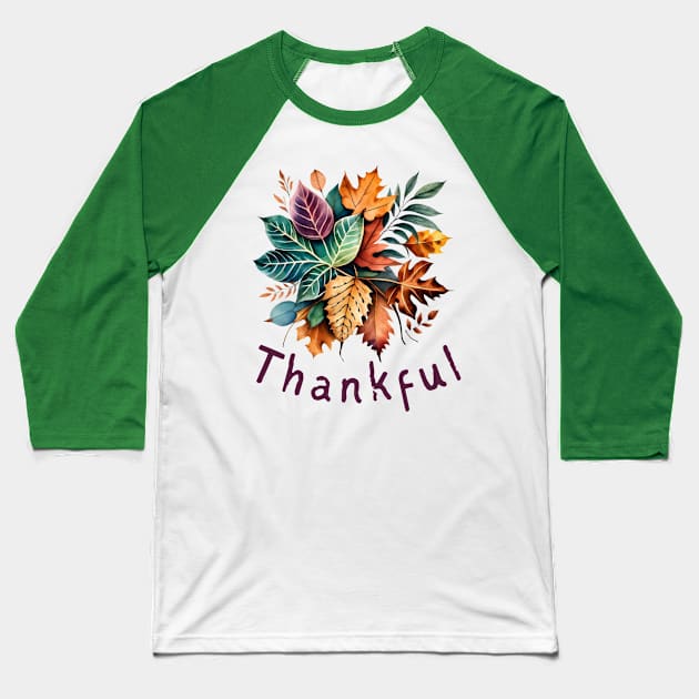 Thankful - Purple Baseball T-Shirt by Cedars and Eagles